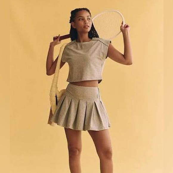 Free People Dresses & Skirts - NEW SET! Free People Movement HOME BASE Cap-Sleeve Top Skirt Set GRAY Size SMALL